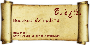 Beczkes Árpád névjegykártya